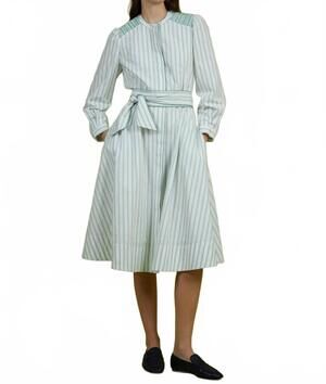 NEW LOVE BINETTI frankie dress in green striped